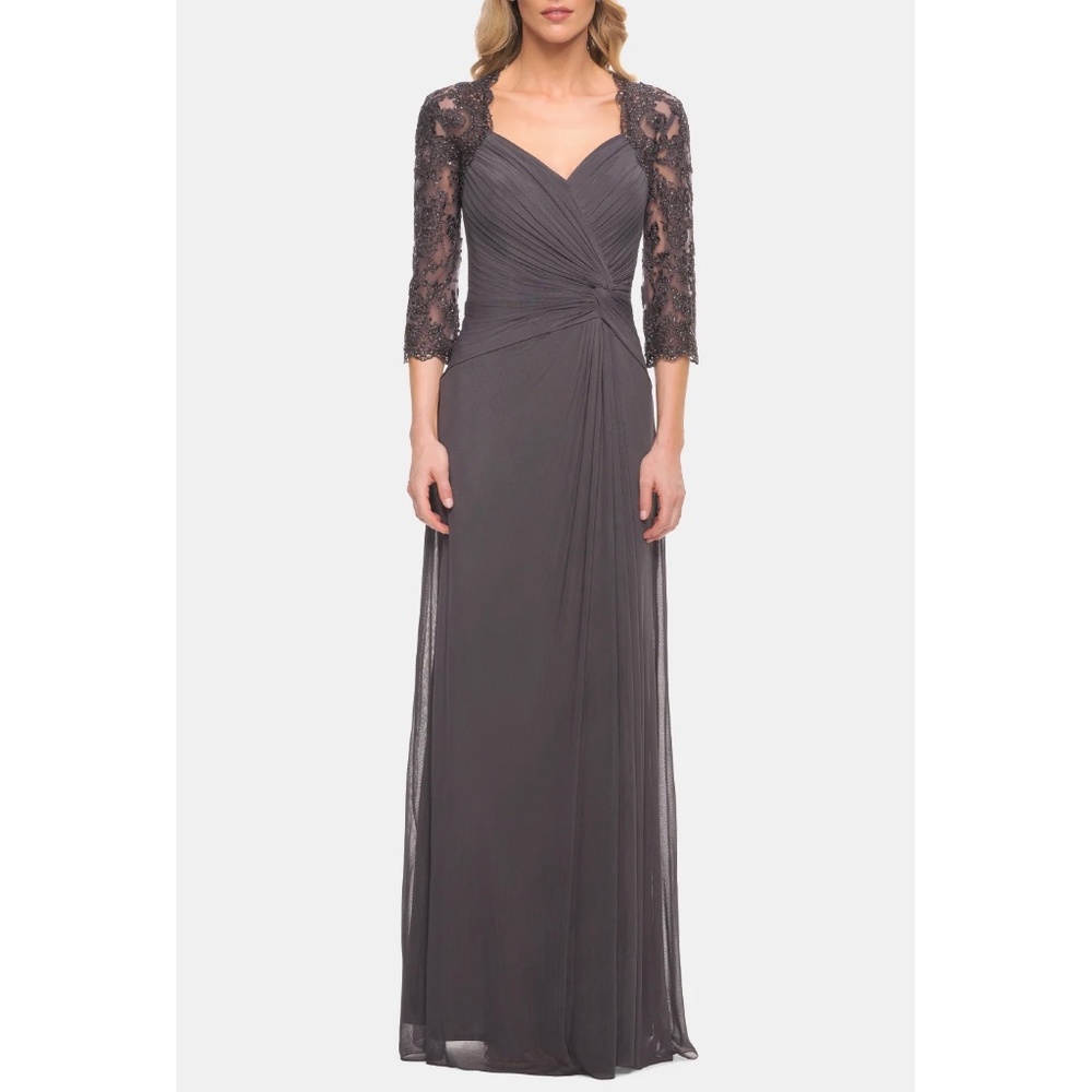 NEW La Femme 23244 Ruched Twist Column Gown, Size 20